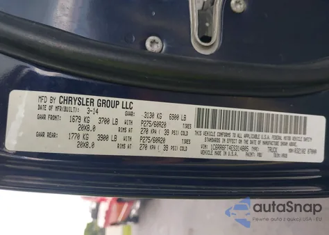 2014 Ram 1500 Express from USA, damaged, VIN 1C6RR6FT4ES314805